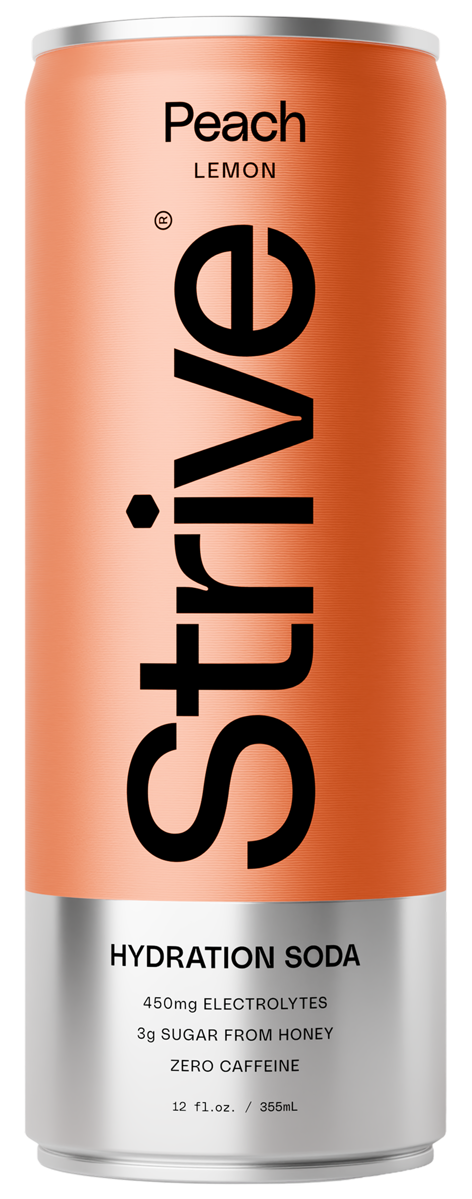 Peach Perfect Strive Soda can