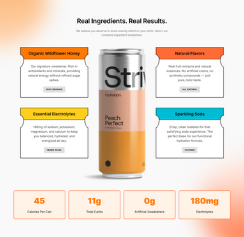 Strive Soda - Peach (12 pack)