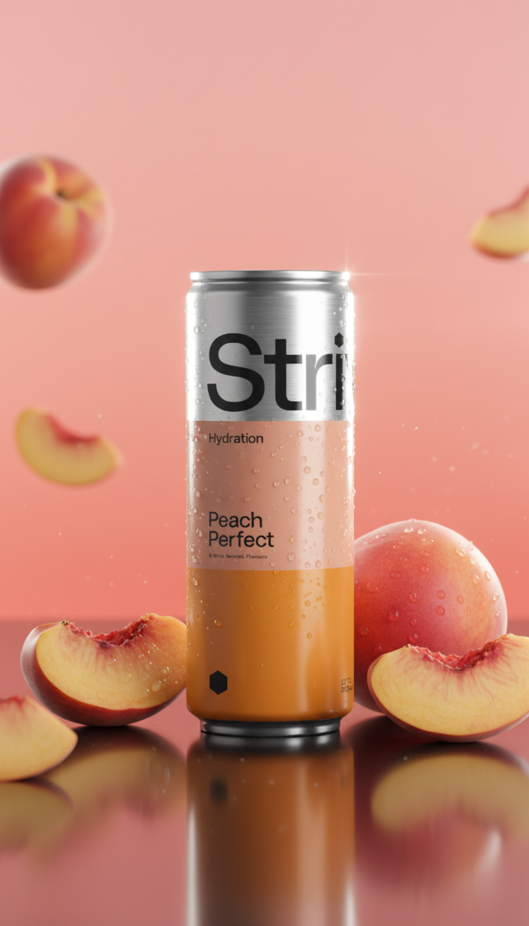 Strive Soda - Peach (12 pack) - Styled